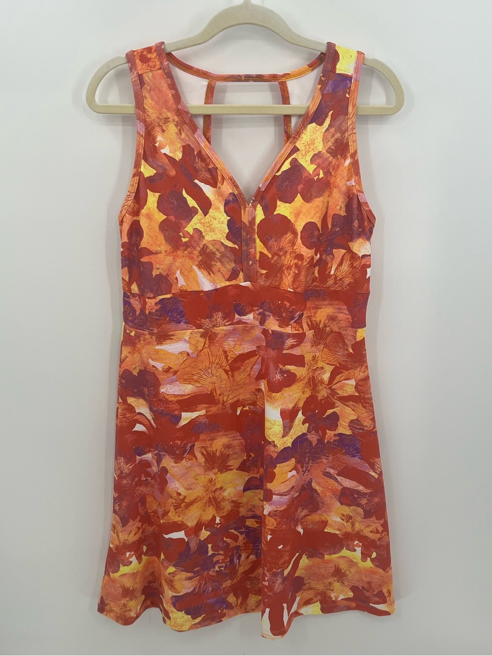 Marmot bright Floral V-Neck Sleeveless Active Dress